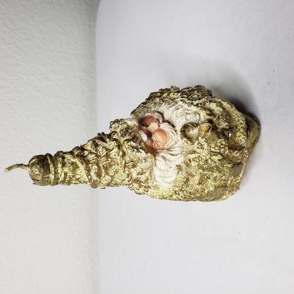 Vtg Unique Mini Santa in Gold Christmas Candle - Picture 4 of 5